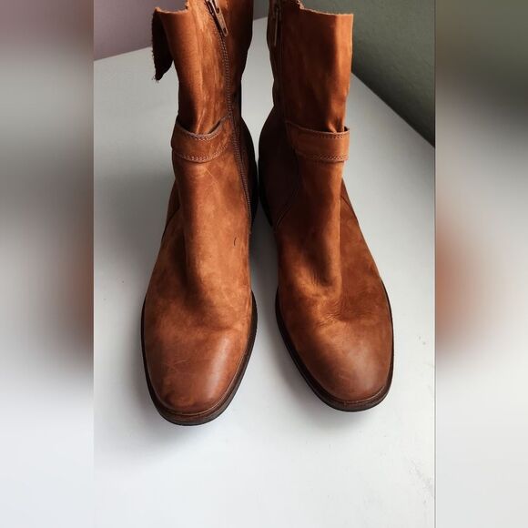 $500+ PAUL GREEN DENVER Belted Biker CHIC Boot MOTO RUGGED COGNAC 7.5 UK/ 10 US - Picture 9 of 9